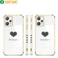 UCUC for Realme 9 Pro / OnePlus Nord CE 2 Lite 5G Back Cover + Free Lanyard Love Heart Luxury 6D Plating Soft Silicone Phone Case. 