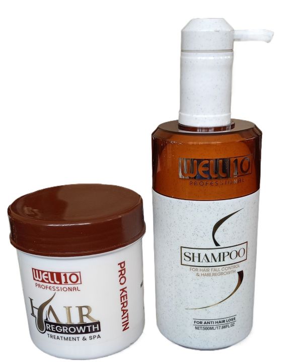 Well 10 Professional Hair Fall Control Shampoo and Hair Regrowth Teatment  SPA (500+500)ml