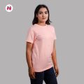 Nyptra Peach Plain Solid Cotton T-Shirt For Women - Fashion | T-Shirts For Women | Women's Wear | Cotton T-shirts |. 