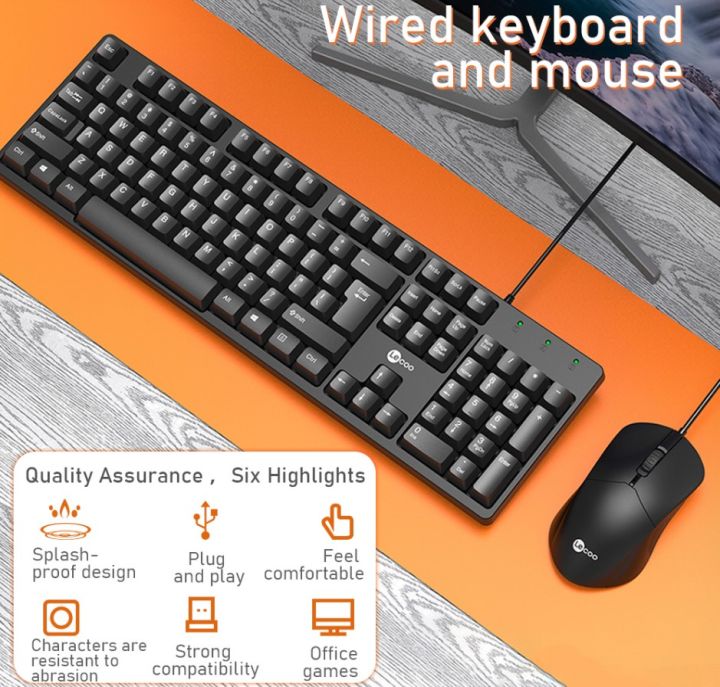 Wired Home Office Keyboard and Mouse Combo Lenovo Lecoo CM101