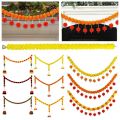 High Quality Long Strands Artificial Marigold Garland​​ Pooja Diwali Fiesta Pooja Wedding Marigold Flower Garlands Reusable Events Decor Pooja Marigold Flowers​​ for Halloween Day of The Dead. 