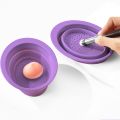 Silicone Folding Washing Pad Makeup Brush Cleaning Bowl, Cosmetic Brush Cleaner For Makeup Sponge Cleaning. 