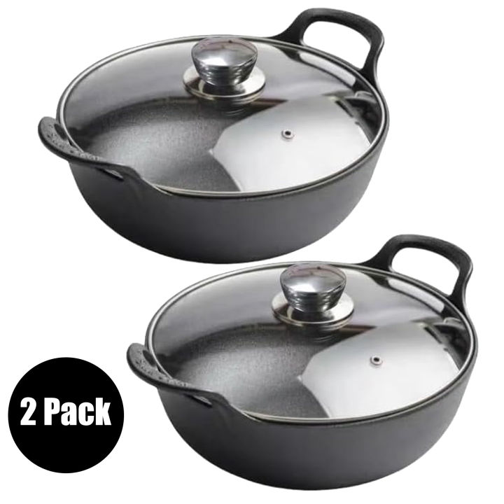 25cm%20Cast%20Iron%20Kadai%20Wok%20Set%20(2%20Pcs)%20%7C%20Pre-Seasoned%20Nonstick%20Fry%20Pan%20with%20Lid%20%7C%20Flat%20Bottom%20for%20Induction,%20Gas%20&%20Electric%20Stoves%20-%20Image%202