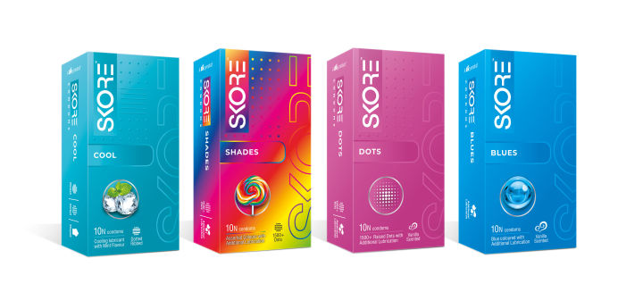 Skore Honey moon set of 4 Different Condoms ( 10 X 4 )