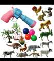 Toy Gun Lunches Balls Hunting Farm Animals. 