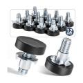 12 PCS Furniture Leveling Feet with T-Nuts, 1/4In-20 UNC Thread Adjustable Levelers, Metal Leg Levelers Table Feet Screw on for Deak. 