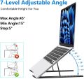 BONTEC Laptop Stand, Aluminium Multi-Angle Adjustable Laptop Stand, 7-Level Laptop Stand Compatible with All Laptops (Under 17.3 Inches), Tablet, MacBook, Dell, HP, Huawei, Phones up to 20 kg. 