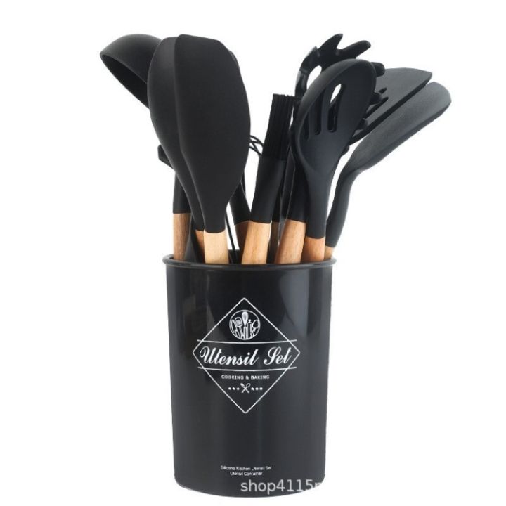 12%20Piece%20Silicone%20Spatula%20Set%20with%20Wooden%20Handle%20including%20Holder%20-%20Image%209