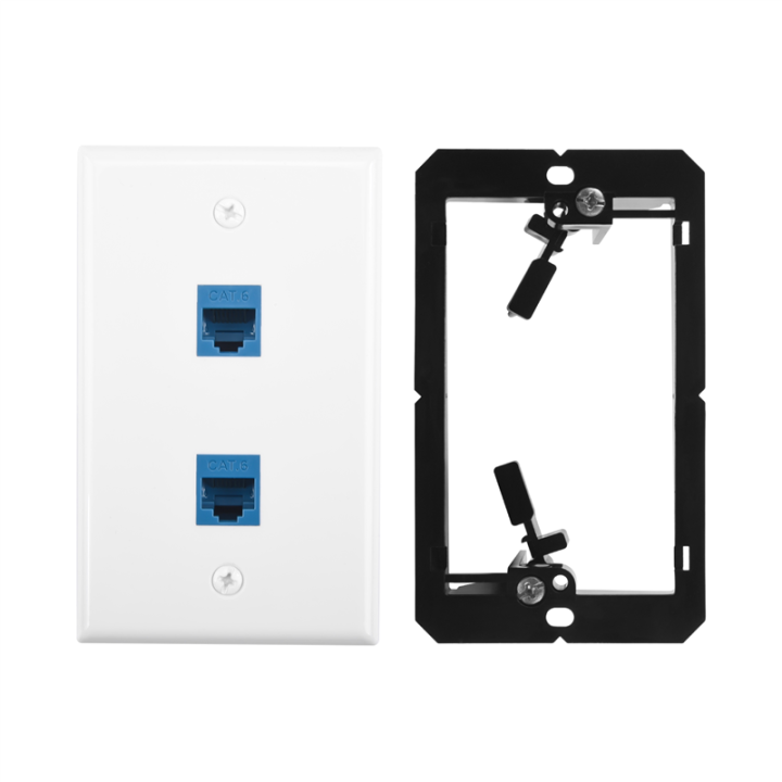 Ethernet Wall Plate with Low Voltage Mounting Bracket,Single Gang