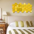 6/12Pcs Removable Art Safety Mural Decals Geometric Hexagon Mirror Wall Sticker Home Decor. 