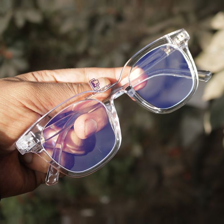 100 % Blue Ray Cut, Uv Protected, Anti Scratch Eye Glasses For Men And Women - Transparent Lens | Fashion Square Frame Unisex Eye Glasses