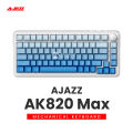 Ajazz AK820 Max Gradient South Facing Keycaps 75% Gasket Mount Hot Swappable Custom Gaming Wireless Mechanical Keyboard - Sea Salt v2 Linear Switch. 