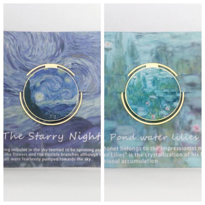 Metal Oil Painting Bookmark Artistic Lightweight 1pc Chinese Art Bookmark Compact Metal Bookmark for Book Lovers Office Use