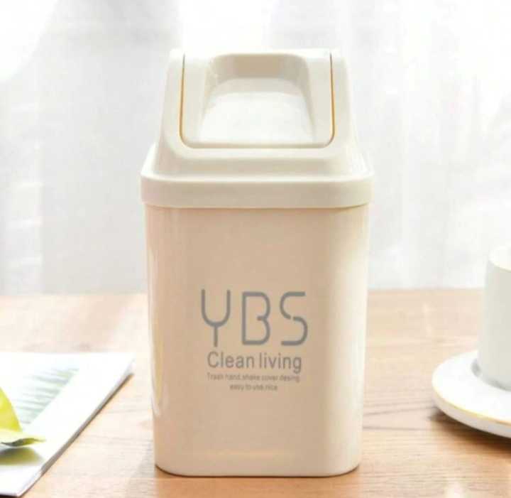 Cute Small Table Top Swing Dust Bin Waste Paper Bin