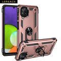 Lereach For Samsung Galaxy A22 4G / M32 / F22 Mobile Phone Case TUP+PC Hard Ring Car Ring Bracket Shockproof Back Cover. 