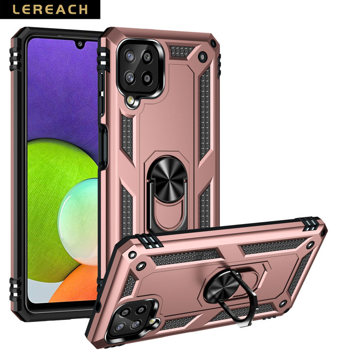 Lereach%20For%20Samsung%20Galaxy%20A22%204G%20/%20M32%20/%20F22%20Mobile%20Phone%20Case%20TUP+PC%20Hard%20Ring%20Car%20Ring%20Bracket%20Shockproof%20Back%20Cover%20-%20Image%202