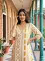 Premium Regal Prism Cotton Suit – Red & Mustard (3 PC) By Noor Fashion Nepal. 