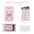 Retro Calculator Mechanical Keyboard Portable Calculator-Pink. 