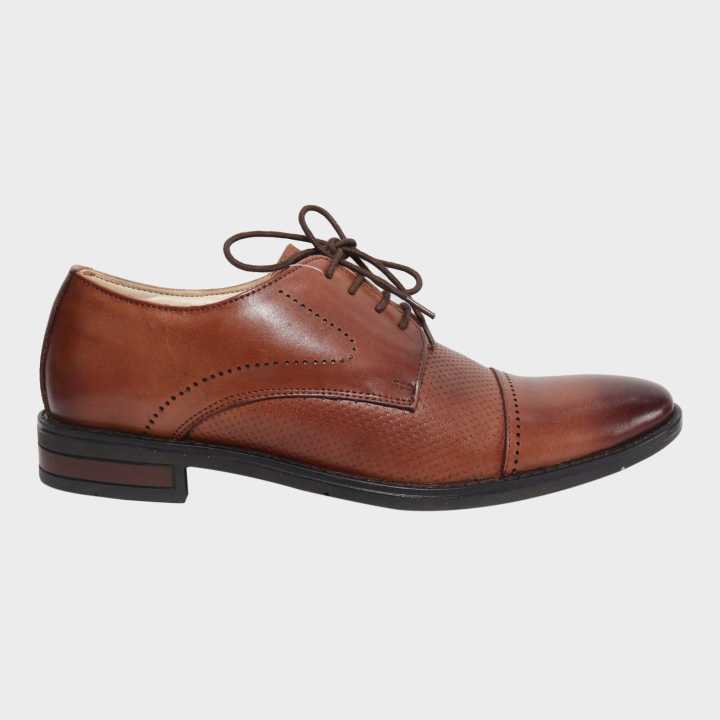 Tan Color Leather Fashion Party Shoe For Men