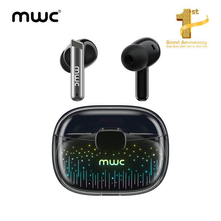 MWC EarPods Pro (MT999) | Bluetooth 5.4 Premium TWS | ANC & ENC (4 mics) | 10mm Driver | RGB Light | 30ms Ultra Low Latency | iPx6 Water Resistance | 40Hours Playtime
