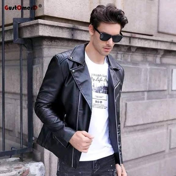 New Autumn Men'S Korean Leather Jacket For Men Black Colour By Bajrang