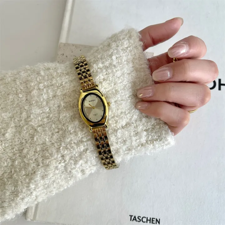 Gold%20Oval%20Small%20Dial%20Watch%20for%20Women,%20Versatile,%20Simple,%20Fashionable%20for%20Middle%20and%20High%20School%20Girls%20-%20Image%204