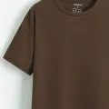 Brown Cotton Plain Half Sleeves T-Shirt For Men - Brown | Multisize | Fashion | Summer T-Shirts For Men. 