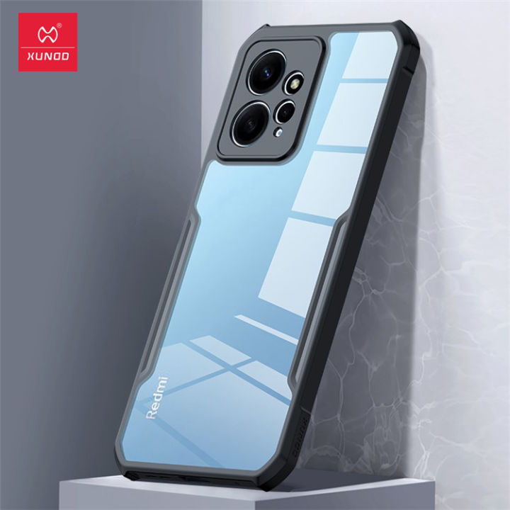 XUNDD%20For%20Xiaomi%20Redmi%20Note%2012%204G%20Phone%20Case%20Anti-drop%20Acrylic%20+%20TPU%20Phone%20Cover%20-%20Transparent%20Black%20-%20Image%203