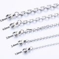 Difutagui Stainless Steel Silver Color O Shape Chain Necklace 1.6mm / Original 2.4mm / 3mm / 4mm / 5mm Fashion Men And Women New Jewelry. 