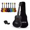 Kadence Black 23" Concert Ukulele With Strap And Bag | Black Solid Wooden Durable Concert Ukulele. 