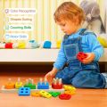 ShapeWise Montessori Puzzle – Safe Wooden Toy for Kids with Sorting, Stacking & Learning Features. 