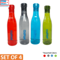 Bagmati Amanzi Stylo Transparent Plastic Water Bottle - 1000ml - Set of 04. 