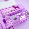 2025 New New Combination Lock Pencil Box Learning upplie Mechanical Deformation Cartoon Pencil Cae Rabbit Multifunctional Cartoon Pen Cae Girl Gift. 