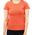 Doro Orange Cotton Round Neck Half Sleeve Side Printed T-Shirt For Women. 