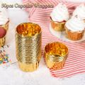 DIY Gold Silver Pastry Tools Cake Liner Cake Paper Cups Cupcake Wrappers Baking Mold Crimping Muffin Cases. 