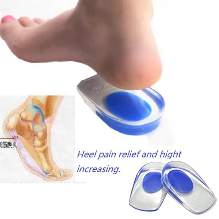 Unisex Silicone Gel Heel Pad Protector Insole Cups For Heel Swelling Pain Relief Foot Care Support Cushion Shock Absorbing Clinically Proven