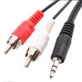 Audio Jack 3.5mm Stereo Male to Male 2 RCA Audio Speaker AUX Cable Cord Lotus 2 in 1 Audio Cable AV Jack 1.5M Cable. 