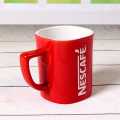 Red Nescafe Ceramic Tea Coffee Mug Cup 250 ml Set Of 6. 