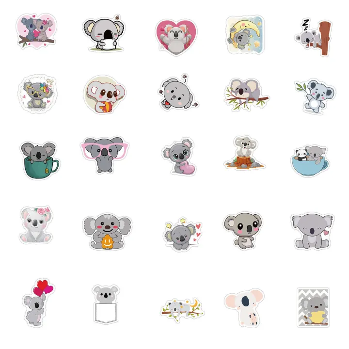 50%20Non-Repeating%20Cute%20Koala%20Graffiti%20Personalized%20Decoration%20for%20Suitcases%20Skateboards%20Waterproof%20PVC%20Removable%20Stickers%20-%20Image%205