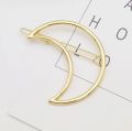 Pebbles Nepal Gold Geometric Moon Hair Clip for Women | Simple Korean Style Hairclips Hairpin - 6pcs. 