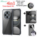 BLKNAIM (4-in-1) NEW For Tecno Spark 30C Case Mobile Phone case +Screen Protectors Tempered glass + Carbon Fiber Back Film+Lens Film. 