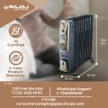 Bajaj Majesty OFR 13 Fin Plus 2900W Oil Filled Room Heater/ 3-Heat Setting 1000W/1500W/2500W|Black. 