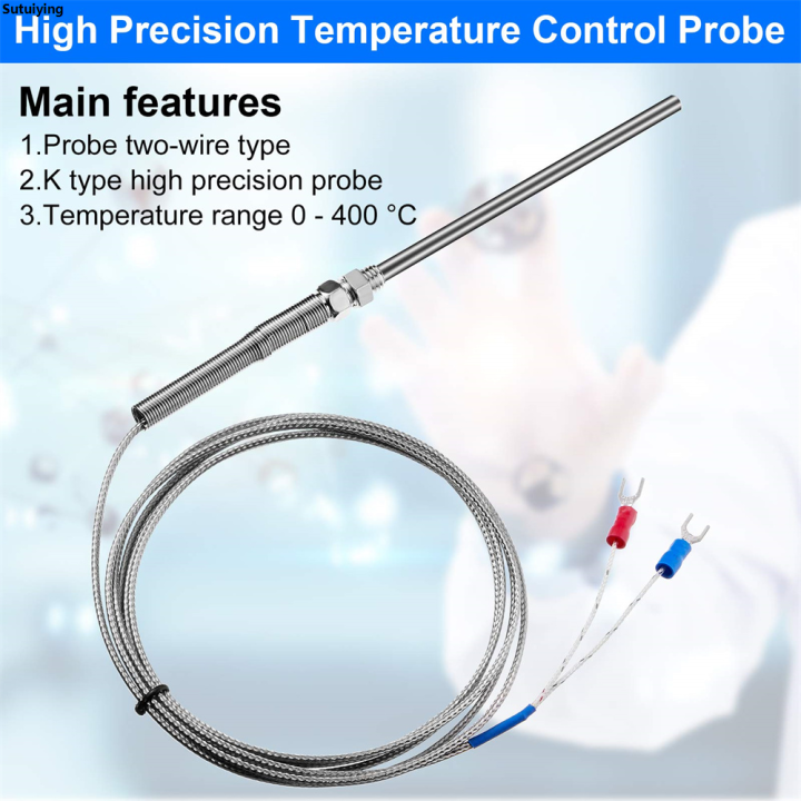 Sutuiying 1PC Emperature Sensor Probe 30mm Thread Platinum Resistor ...