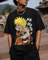 Unisex Naruto Uzumaki Graphic Print T-Shirt | Chinese Terry Fabric | Trendy Anime Streetwear For Men & Women. 