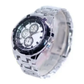 Round White Dial Ik Collection Silver Color Watch for men. 