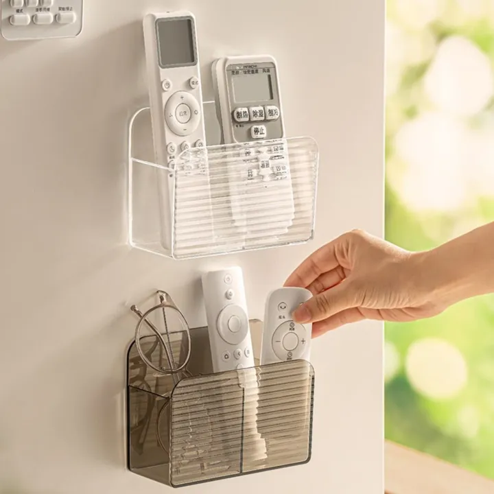 New%20Double%20Grid%20Remote%20Control%20Storage%20Box%20Wall-mounted%20Transparent%20Acrylic%20Shelfs%20Multi-function%20Desktop%20Storage%20Container%20-%20Image%204