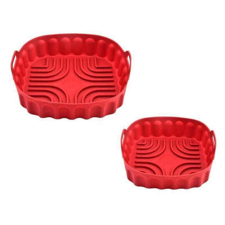 %5BHot%20Cake%5D2PCS%20Tray%20Reusable%20Square%20Air%20Fryer%20Pan%20Silicone%20Mold%20Microwave%20Pads%20Baking%20Mat%20Pot%20Tray,%20Du%20-%20Image%205