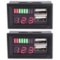 JINMY 2X 12V Digital Voltmeter Voltage Battery Panel Meter for Car Motorcycle USB 5V 2A Output. 