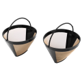 2PCS Reusable Cone Coffee Maker Filters for Coffee Bar Brewer Replacement Permanent Basket Filter. 