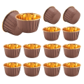 50Pcs Aluminum Foil Cupcake Cups Disposable Muffin Liners Baking Cups Aluminum Cupcake Tip Pan Ramekin Holders Little Pudding Cups-Gold + Brown. 